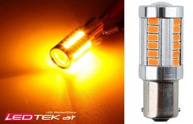 4 x BAU15S / PY21W LED Gelb Blinker C