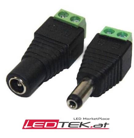 Buchse Trafo - Stecker Mänlich-Weiblich DC 12V Grün