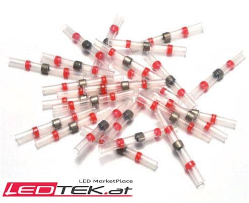 50 x Lötverbinder mit Schrumpfschlauch ROT 22-18AWG