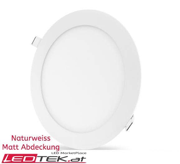 15W LED Einbauleuchte Naturweiss Matt Rund