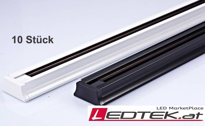 10x 2 Phase LED Track Schiene Weiss oder Schwarz 1m