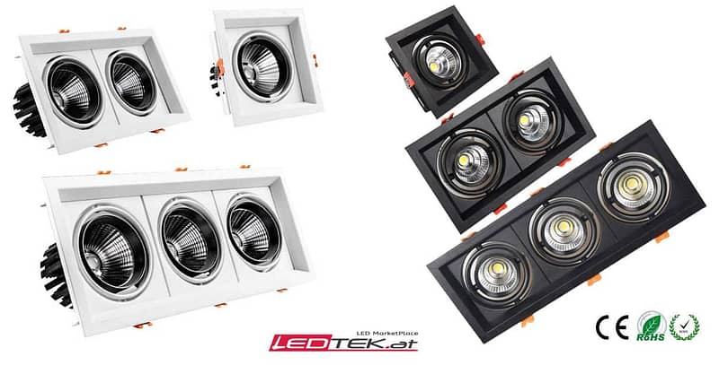 10W 20W 30W LED Einbauleuchte 1Head 2 Heads 3 Heads AluminiumNaturweiss Kaltweiss Warmweiss Weiss Schwarz