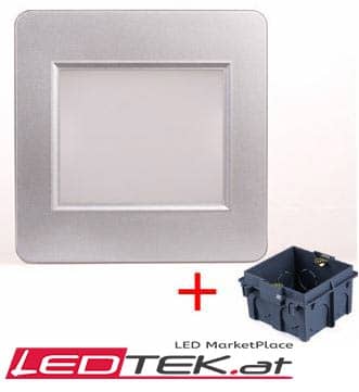 Treppen LED Modell B mit EinbauBox Silber Warmweiss