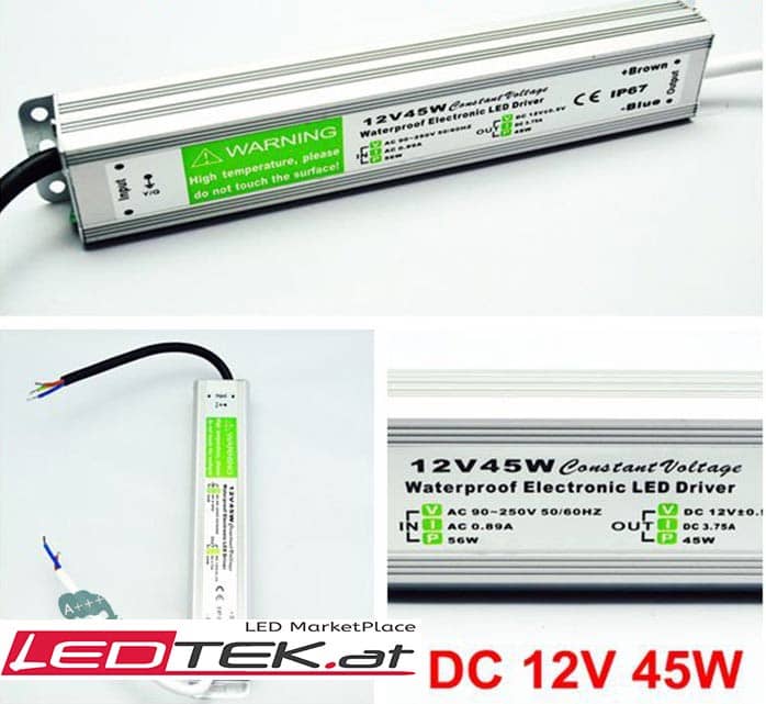 Netzteil 45W 12V 3.75A IP67