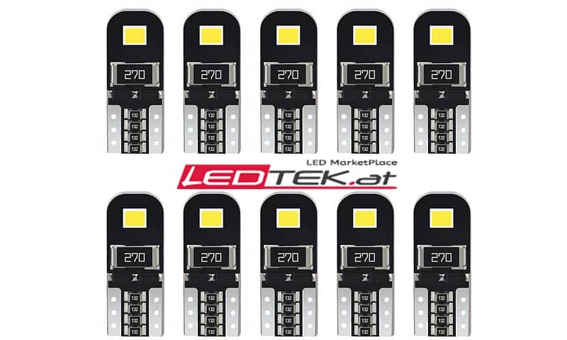 10 x T10/W5W 2835 SMD LED Lampe KaltWeiss mit CanBus