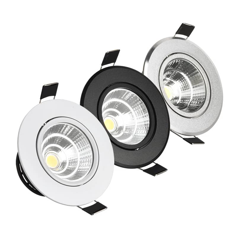COB LED Downlight Spot – 3W, 5W, 7W, 10W | Dimmbar | 220V | Schwarz, Silber, Weiß