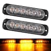 🚨 2x LED Strobe Warnlicht 12V/24V | 6x Gelbe LEDs | 18 Blinkmodi | IPX4 | Für LKW/PKW/Motorrad | Einfach montieren