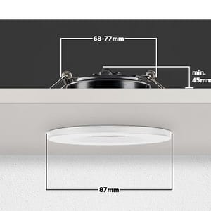 LED Einbaustrahler 6W – Dimmbar – IP65 – 2700K Warmweiß – Rund Weiß – Für Bad, Gewerbe & Objektbereich - 10er-Pack 5 LED Einbaustrahler 6W – Dimmbar – IP65 – 2700K Warmweiß – Rund Weiß – Für Bad, Gewerbe & Objektbereich - 10er-Pack – Bild 3