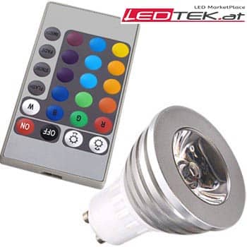 GU10 5W LED Spot mit IR Fernbedienung und 16 Leuchtfarben