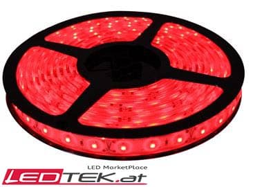 LED Streife Strip Rot 5m DC 12V IP65 Wasserfest