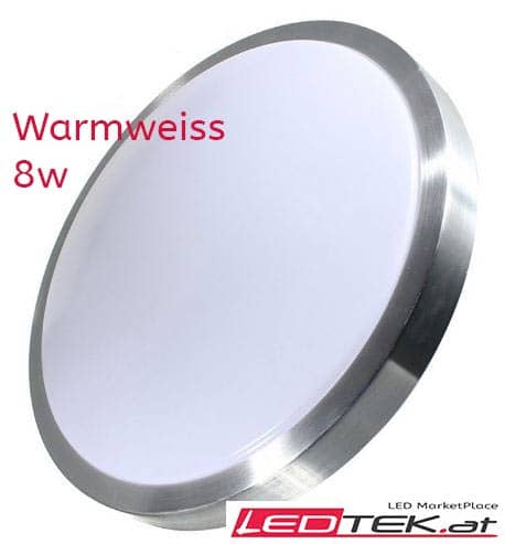Deckenlampe ZENO 8W LED Warmweiss Silber Rand