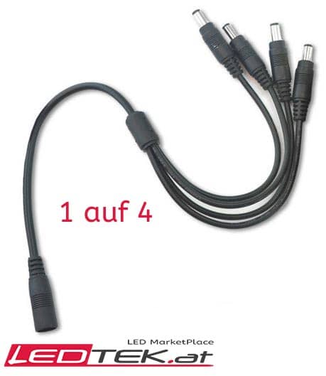 1 auf 4 Buchse Stecker DC 12V