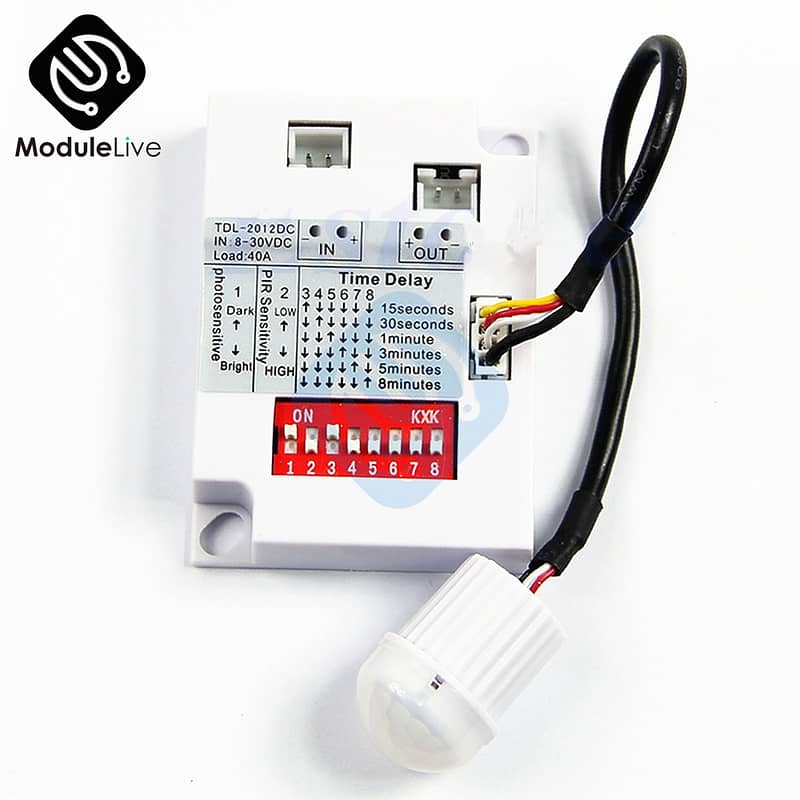 PIR Motion Sensor Schalter – Infrarot-Bewegungsmelder für LED-Lampen (7-10m Reichweite, 220V/12-24V)