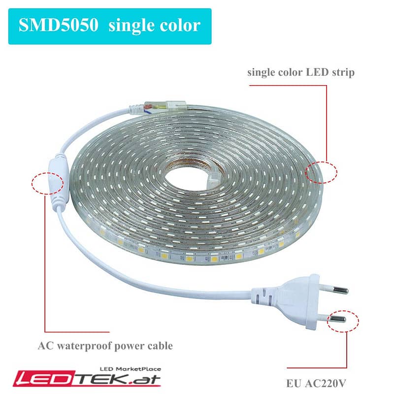 LED Streife Strip AC 220V EU Netzkabel