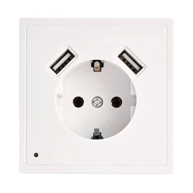 💡 Doppel USB Steckdose mit Dämmerungssensor | 5V/2A | LED Nachtlicht | Weiß/Schwarz – Bild 7