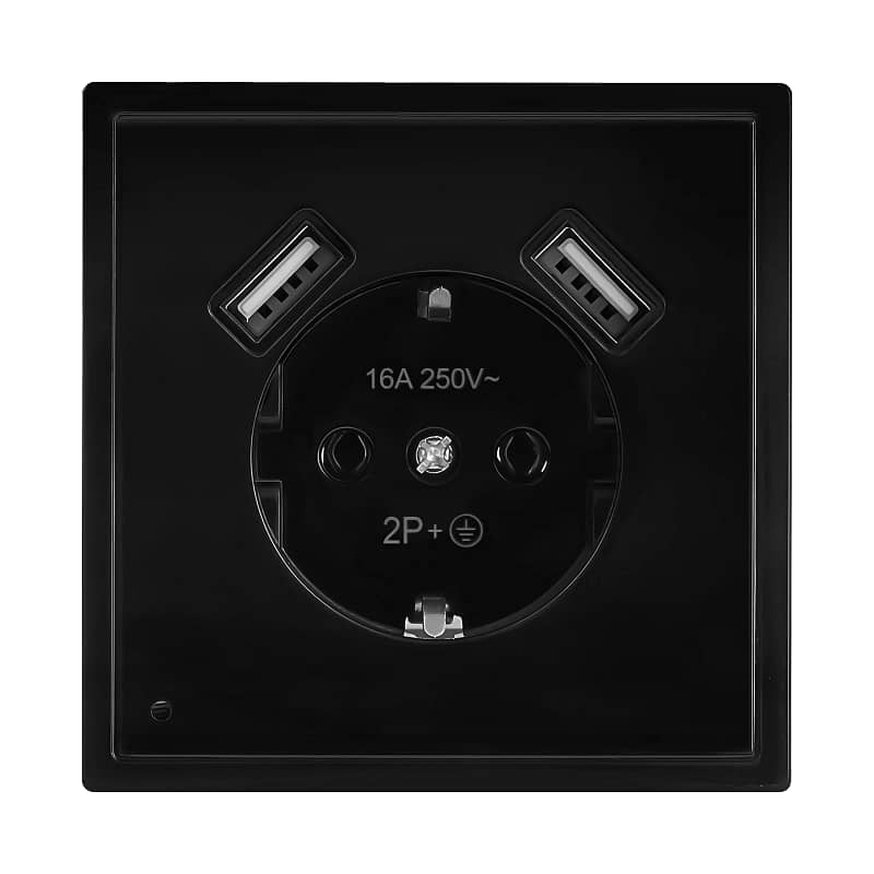 💡 Doppel USB Steckdose mit Dämmerungssensor | 5V/2A | LED Nachtlicht | Weiß/Schwarz – Bild 2