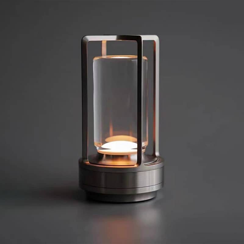💡 Retro Tischlampe Metall | USB-C Akku | Touch Dimmer | Für Bar/Schlafzimmer | Outdoor Dekor
