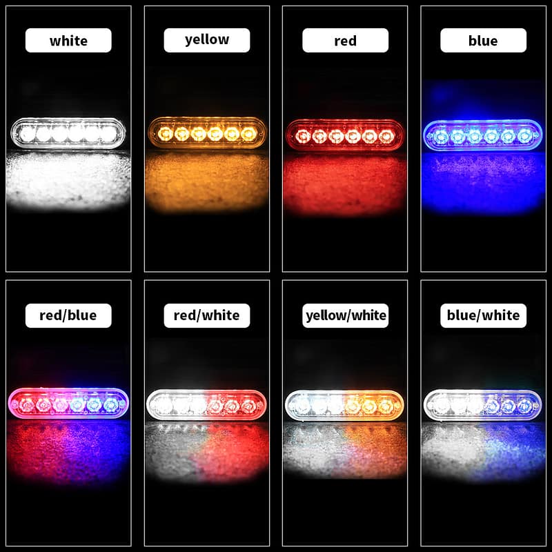 🚨 2x LED Strobe Warnlicht 12V/24V | 6x Gelbe LEDs | 18 Blinkmodi | IPX4 | Für LKW/PKW/Motorrad | Einfach montieren – Bild 4