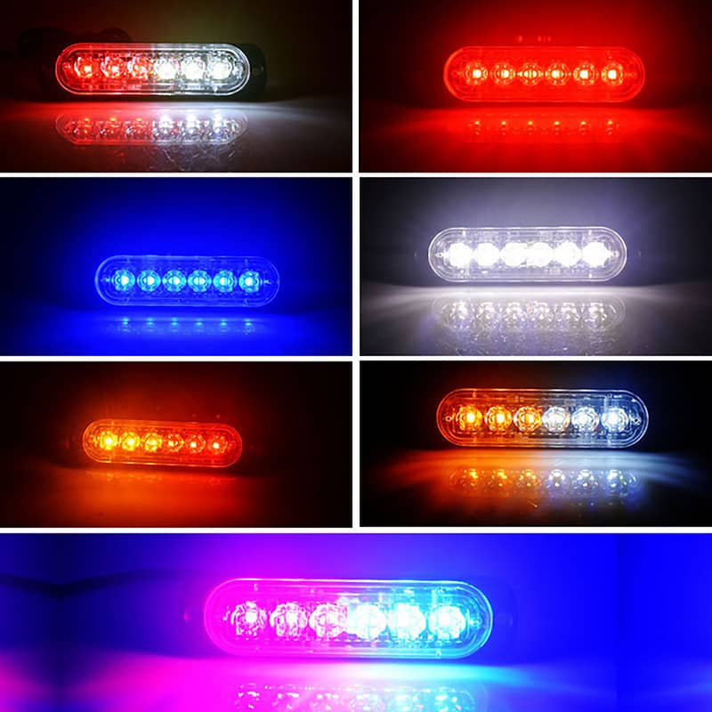 🚨 2x LED Strobe Warnlicht 12V/24V | 6x Gelbe LEDs | 18 Blinkmodi | IPX4 | Für LKW/PKW/Motorrad | Einfach montieren – Bild 6
