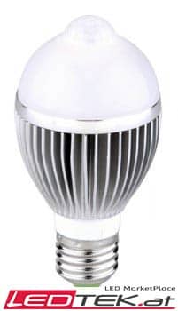 6W E27-LED-Lampe-Bewegungsmelder Weiss 630LM