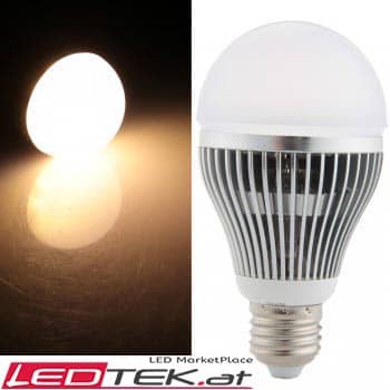 9W E27-LED-Lampe Warmweiss